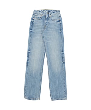 100% GOTS-certified organic cotton. Raey uses biodegradable enzymes when dyeing and washing the denim of these light blue Push jeans, ensuring a more environmentally friendly impact during production. They're made from GOTS-certified organic cotton and shaped to a high-rise fit with clean-cut straight legs finished with crisp pressed creases. Raey fuses sharp silhouettes with luxury fabrics to create clean, minimal and effortless pieces for contemporary women as featured in Marie Claire, Elle and Stella.
