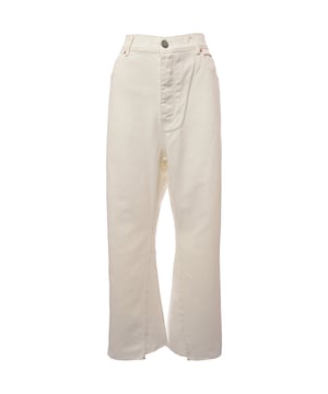 87% organic cotton, 13% recycled cotton. Raey's more eco-conscious practices manifest in the construction of these faded blue Insert flare wide-leg jeans, crafted from organic denim with elements of recycled cotton.