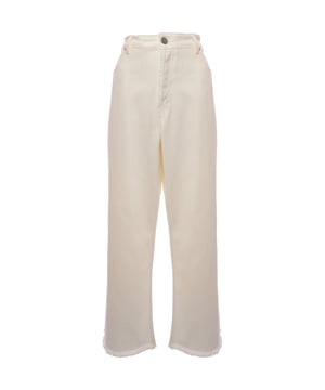 Make a bold statement with the RAEY Organic Cotton Gait New Super Wide Leg Trousers in White. Crafted from 100% organic cotton, these trousers combine comfort, sustainability, and modern style in one effortlessly chic design. The super wide-leg cut offers a relaxed yet flattering silhouette, making them the perfect choice for both casual and dressy occasions.

The crisp white color adds a fresh, minimalist vibe to your wardrobe, offering endless versatility for styling. Whether you’re dressing them up with a blouse or keeping it casual with a tee, these wide-leg trousers bring an elevated look to any outfit.

Key Features:

Made from 100% organic cotton for a soft, sustainable feel

Super wide-leg cut for a flattering, contemporary silhouette

Crisp white color for a clean, versatile look

Ideal for both casual and more polished outfits

Eco-friendly, comfortable, and stylish design

Sustainable fashion meets modern elegance—these wide-leg trousers are a wardrobe essential for those who value style and the planet.