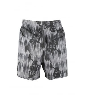 Amiri grijze zwemshort van polyester en elastaan.Tie and Dye print.Tone-on-tone Amiri-logo.Elastische taille met trekkoord.Zijzakken.Eén achterzak met krassluiting.Zwarte logopatch op de achterkant.