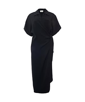 hIGH qUALITY CREPE FABRIC. The Raey Asymmetric Drape Wrap Crepe Dress is a sophisticated and elegant piece. This dress is typically made from high-quality crepe fabric, which provides a smooth and luxurious feel. The asymmetric drape and wrap design add a unique and stylish touch, making it perfect for special occasions