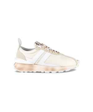 Lanvin Running Sneakers aus off-white Nylon.Einsätze aus Leder und Wildleder.Geprägtes Logo auf der sichtbaren Seite.Weiße Zunge mit Logo-Patch.Beige Schnürsenkel mit Used-Effekt.Beige Gummisohle mit Used-Effekt.Made in Italy.