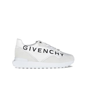 Sneakers Givenchy Runner.Punta de almendra.Logotipo de la marca en negro en los laterales exteriores.Mostrador con logotipo en relieve.Suela blanca.Cordones blancos.Diseño con inserciones de piel, ante y lona.100% piel de cordero.Made in Italy.