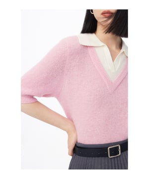 Lily Business Fashion Alpaka-Farbblock-Pullover für Damen