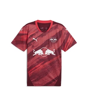PRODUCT STORY: Play like Leipzig's finest in this 24/25 Away jersey. It takes inspiration from the art direction of the Neue Leipziger Schule and the energetic paintings which perfectly match the passion of Die Roten Bullen. Our moisture-wicking dryCELL technology and mesh inserts keep you cool and dry when the action heats up. FEATURES & BENEFITS: dryCELL: Performance technology designed to wick moisture from the body and keep you free of sweat during exercise; As part of the RE:FIBRE program, this garment is made of at least 95% recycled material from textile waste and other used materials. DETAILS: Regular fit; 170 gsm, Jacquard; Mesh inserts; Crew neck; Short sleeves; Official team branding.  Our model is 184 cm tall and is wearing size M UK.