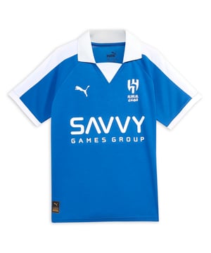 PRODUCT STORY: Show your love for Al Hilal Saudi F.C. in this anniversary jersey. It features our moisture-wicking dryCELL tech to keep you cool and comfortable. FEATURES & BENEFITS: dryCELL: Performance technology designed to wick moisture from the body and keep you free of sweat during exercise. DETAILS: Regular fit; Double face jacquard material; V-neck; Short sleeves; Official team branding details.