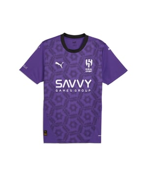 PRODUCT STORY: Show your support for Al Hilal in the official 24/25 Third Kit. Constructed for the demands of the pitch, it features our moisture-wicking dryCELL technology to keep you feeling fresh and comfortable.FEATURES &amp; BENEFITS: dryCELL: Performance technology designed to wick moisture from the body and keep you free of sweat during exercise; Made with 100% recycled material excluding trims &amp; decorations. DETAILS: Regular fit; 170 gsm, Jacquard; Crew neck; Short sleeves; Official team branding; 100% Recycled Polyester.  Our model is 180 cm tall and is wearing size M UK.