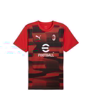 PRODUCT STORY: Feel like one of the team in this official AC Milan pre-match jersey. dryCELL tech wicks away sweat while the iconic Rossoneri crest on the chest lets you represent the team with pride. Forza Milan! FEATURES & BENEFITS: dryCELL: Performance technology designed to wick moisture from the body and keepyou free of sweat during exercise; Made with 100% recycled material excluding trims & decorations. DETAILS: Slim fit; 145 gsm, Jersey; Crew neck; Short sleeves; Official team branding.  Our model is 185 cm tall and is wearing size M UK.