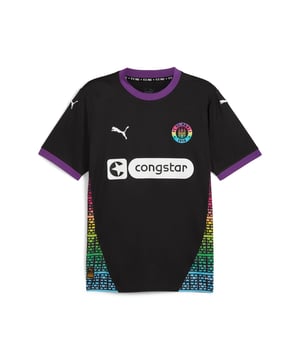 PRODUCT STORY: Gear up and show your allegiance to FC St. Pauli with the 24/25 Third Jersey. It features mesh inserts and moisture-wicking dryCELL tech to keep you feeling cool and comfortable. FEATURES & BENEFITS: dryCELL: Performance technology designed to wick moisture from the body and keep you free of sweat during exercise; As part of the RE:FIBRE program, this garment is made of at least 95% recycled material from textile waste and other used materials. DETAILS: Regular fit; 170 gsm, Jacquard; Mesh inserts; Crew neck; Short sleeves; Official team branding; 100% Recycled Polyester.