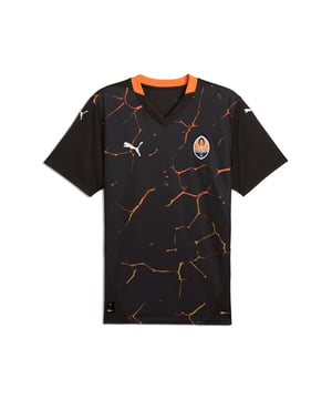 PRODUCT STORY: Show your support for the team with the official FC Shakhtar Donetsk 24/25 Away Jersey. Built for peak-performance, it features strategically placed mesh inserts for ventilation, alongside moisture-wicking dryCELL tech to keep you comfortable. FEATURES & BENEFITS: dryCELL: Performance technology designed to wick moisture from the body and keep you free of sweat during exercise; Made with 100% recycled material excluding trims & decorations. DETAILS: Regular fit; 170 gsm, Jacquard; Mesh inserts; V-neck; Short sleeves; Official team branding.  Our model is 183 cm tall and is wearing size M UK.
