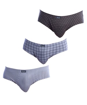 Das Men's Essential Briefs 3-Pack, auch bekannt als „Basic 3-Pack“ oder „Essential Briefs 3-Pack“, ist eine ideale Option für alle, die Komfort und Funktionalität in ihrer Alltagsunterwäsche suchen. Dieser Slip bietet eine perfekte Kombination aus Qualität und schlichtem Design und sorgt so für ein angenehmes und praktisches Tragegefühl.

 Jeder Slip im Essential 3er-Slip-Pack besteht aus weichen, atmungsaktiven Materialien wie reiner Baumwolle oder Baumwollmischungen mit Elasthan, die für ein angenehmes Tragegefühl auf der Haut sorgen und eine gute Belüftung ermöglichen. Die eng anliegende Passform dieser Basic-Slips sorgt für ausreichenden Halt und ganztägigen Komfort.

 Der elastische Bund des Essential-Slips sorgt für einen festen und bequemen Sitz, ohne Reizungen zu verursachen. Flache Nähte verhindern Scheuern und sorgen für Strapazierfähigkeit, sodass dieses 3er-Slip-Set perfekt für den täglichen Gebrauch und körperliche Aktivitäten geeignet ist.

 Der Essential 3er-Pack Slips ist in neutralen und klassischen Farben erhältlich und kombiniert Funktionalität mit schlichtem Stil. Jeder Slip im Set ist so konzipiert, dass er diskret unter der Kleidung getragen werden kann und eine Passform bietet, die sich jedem Lebensstil anpasst.

 Kurz gesagt, der Essential 3er-Pack Slips ist die perfekte Wahl für Männer, die bei ihrer Unterwäsche eine Kombination aus Komfort, Halt und Schlichtheit suchen. Dieses Set bietet ein hervorragendes Preis-Leistungs-Verhältnis und sorgt bei jedem Gebrauch für Langlebigkeit und Komfort.
 Komposition: 100% Baumwolle
 Pflege:
- Bei maximaler Temperatur waschen. 40º.
 - Verwenden Sie kein Bleichmittel.
 - Benutzen Sie keinen Trockner.
 - Kein Bügeln.
 - Reinige chemisch nicht.