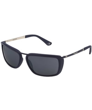 Nuevas gafas de sol de policía azules, ancho de lente = 60 m, ancho del puente nasal = 16 mm, longitud del brazo = 135 mm, gafas de sol, estuche para gafas de sol, paño de limpieza e instrucciones de cuidado, todo incluido, 100 % de protección contra la luz solar UVA y UVB y cumplen con la norma británica EN 1836:2005, gafas de sol azules, 100 % plástico