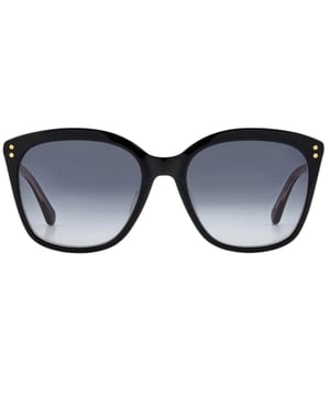 Kate Spade Black Sunglasses, Lens Width = 55mm, Nose Bridge Width = 18mm, Arm Length = 140mm, Sunglasses, Sunglasses Case, Cleaning Cloth and Care Instructions all Included, 100% Protection Against UVA & UVB Sunlight and Conform to British Standard EN 1836:2005, Black Sunglasses, 100% Plastic