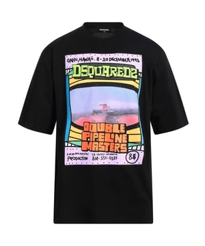 D2 Short Sleeved Black Tee, Double Pipeline Masters, 100% Cotton, Made In Italy, Crew Neck, Regular True To Size Fit, D2 Black Tee