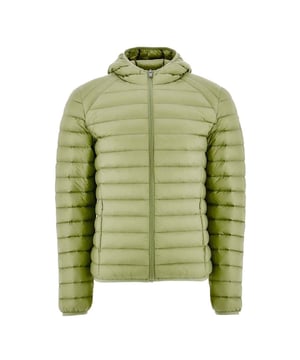 Mens JOTT Nico Lightweight Puffer Jacket in lichen green.(Re)discover the iconic NICO hooded down jacket  one of the brand's bestsellers  in a new range of ultra-trendy colors this season. The hardest part will be choosing just one!- Water-repellent  satin-finish quilted fabric- RDS-certified down and feather filling- Fitted cut- Hooded- 2 invisible side pockets- Contrast-colored interior seams- Original felt logo left sleeve- Packable- Main material: 100% Polyamide.  Lining: 100% Polyamide.  Filling: 90% Down  10% Feather.- Ref: PF23MDOW01-250