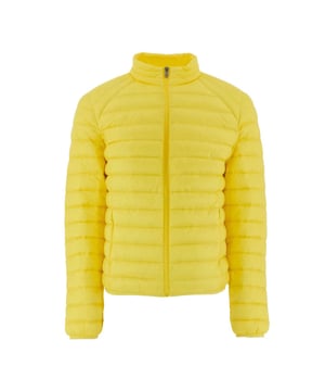 Mens JOTT Mat Lightweight Puffer Jacket in yellow gold.Thin and light  the men down jacket MAT will protect you from wind and cold thanks to its feather and down padding. This long sleeves jacket has 2 invisible zipped pockets and a front zip closure. Thermal insulation: light- Water repellent- Responsible down- Main material: 100% Polyamide.  Lining: 100% Polyamide.  Filling: 90% Down  10% Feather.- Ref: PF23MDOW02-629