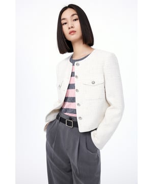 Lily Business Fashion Kurzmantel Damen Weiß