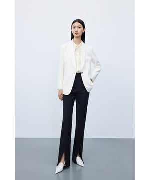 Pantalones de traje con abertura Lily Business Fashion para mujer, color negro