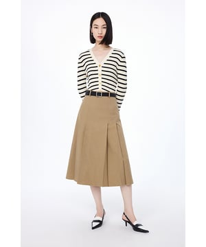 Cárdigan de punto a rayas Lily Business Fashion para mujer, color blanco roto