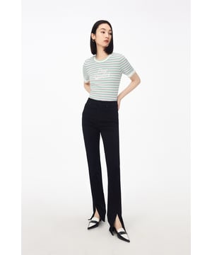 Lily Business Fashion Schlitz Jeans Damen Schwarz
