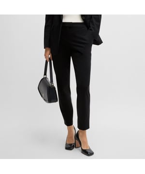 Womens BOSS Tobaluka10 Slim-fit trousers in performance-stretch jersey in black.Performance trousers in stretch jersey by BOSS Womenswear. This regular-rise pair is cut to a defined fit with a cropped length.- Slim fit- Regular rise- Hook and zip closure- Slim leg- Crease- Pockets bottom front: French pocket- Pockets bottom back: Welt pocket- Fit foot width: 32.5cm (12.8 inches)- Main material: 81% Polyamide  19% Elastane.  Pocketing: 100% Cotton.  Machine washable.- Ref: 50523908-001