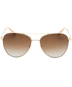 Brand New Light Gold Banana Republic Sunglasses, Lens Width = 56mm, Nose Bridge Width = 15mm, Arm Length = 140mm, Sunglasses, Sunglasses Case, Cleaning Cloth and Care Instructions all Included, 100% Protection Against UVA & UVB Sunlight and Conform to British Standard EN 1836:2005, Brown Lens Sunglasses, 100% Metal
