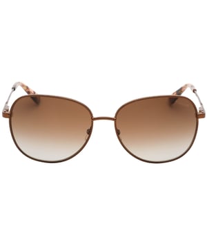 Brandneue braune Banana Republic-Sonnenbrille, Linsenbreite = 56 mm, Breite des Nasenstegs = 15 mm, Bügellänge = 140 mm, Sonnenbrille, Sonnenbrillenetui, Reinigungstuch und Pflegehinweise im Lieferumfang enthalten, 100 % Schutz vor UVA- und UVB-Sonnenlicht und entspricht der britischen Norm EN 1836:2005, Sonnenbrille mit braunen Gläsern, 100 % Metall