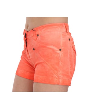 Pantalones cortos Plein Sud Jeanius completamente nuevos  
Hechos de 98% algodón y 2% elastano  
Diseño de cintura media  
Cierre de cremallera  
Detalles de logo  
Color naranja vibrante  
Material: 98% algodón, 2% elastano