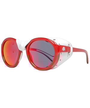Gender: Unisex
Main color: Red
Frame color: Red
Lenses color: Multicolor
Lenses material: Plastic
Filter category: 3
Lenses effect: Mirrored
Protection: 100% UVA & UVB
Lenses width: 52
Lenses height: 47
Bridge width: 20
Frame width: 147
Temples length: 140
Style: Round
Spring hinge: No
Extra: No extra
Shipment includes: Branded case
Country: Italy