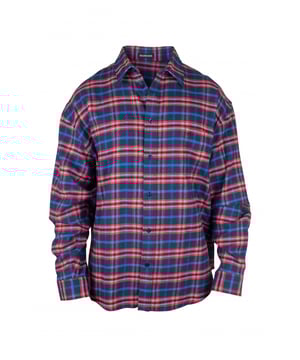 Camisa Balenciaga de algodón a cuadros rojos y azules.Bolsillo en el pecho.Logotipo  BB  negro bordado en el bolsillo.Cierre con botones.Cuello clásico.Mangas largas abotonadas.Made in Italy.
