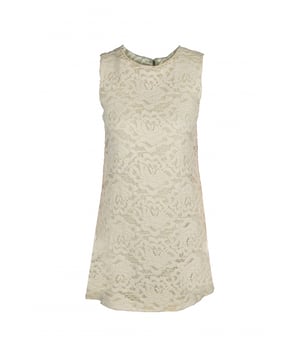 Dolce & Gabbana Kleid in beiger Stickerei.Reißverschluss hinten.80% Baumwolle und 20% Polyamid.Made in Italy.