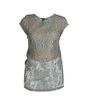 Dolce & Gabbana Top aus grüner Spitze.70% Seide, 25% Polyamid und 5% Seide.Made in Italy.
