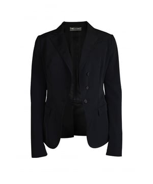 Chaqueta negra de Prada.Botones en la parte inferior de las mangas.Cierre con botones.Bolsillos en la parte delantera.90% poliéster y 10% elastano.Made in Italy.