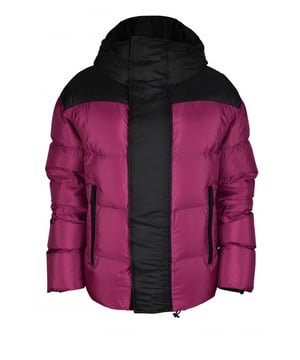 Chaqueta acolchada Dsquared2 en poliéster burdeos y negro.Capucha negra.Logotipo blanco en el cierre.Cuello alto.Dos bolsillos laterales con cremallera.Cierre de cremallera y rasca.Manga larga.