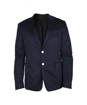 Chaqueta Prada en algodón azul.Varios bolsillos en la parte delantera.Bolsillos internos.Botones en la parte inferior de las mangas.