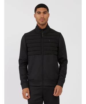 The premium Gabriel zip through jacket from LUKE is the perfect piece for the cooler months. Constructed from luxury fabric mixes, the front is partly padded for extra warmth. It features two lower zip pockets, handy for all your essentials and is complete with the brand's iconic matte black lion head rivet on the left chest.