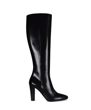 Stiefel von Saint Laurent Modell  Lily 95 Zip .Schwarze Reißverschlüsse an der Seite.Sohle aus Leder.Aus schwarzem Leder.Höhe des Absatzes: 9,5cm.100% aus Leder.Made in Italy.