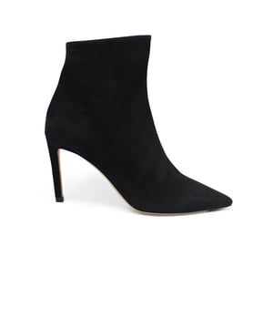 Botas Helaine 85 Jimmy Choo con cremallera en ante negro.Altura del tacón 8,5 cm.Suela de cuero.Made in Italy.