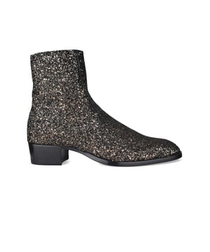 Botines Wyatt 40 de piel Saint Laurent.Lentejuelas negras, doradas y plateadas.Cierre de cremallera.Suela de cuero.Altura del tacón: 4 cm.Made in Italy.