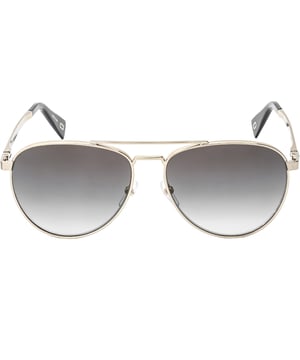 Marc Jacobs Gold Sunglasses, Lens Width = 59mm, Nose Bridge Width = 15mm, Arm Length = 145mm, Sunglasses, Sunglasses Case, Cleaning Cloth and Care Instructions all Included, 100% Protection Against UVA & UVB Sunlight and Conform to British Standard EN 1836:2005, Gold Sunglasses, 100% Metal