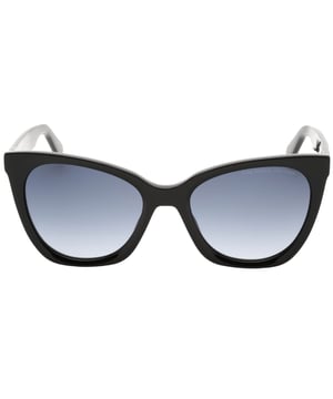 Marc Jacobs zwarte zonnebril, lensbreedte = 54 mm, neusbrugbreedte = 19 mm, armlengte = 145 mm, zonnebril, zonnebrillendoos, schoonmaakdoekje en onderhoudsinstructies allemaal inbegrepen, 100% bescherming tegen UVA- en UVB-zonlicht en conform de Britse norm EN 1836:2005, zwarte zonnebril, 100% kunststof