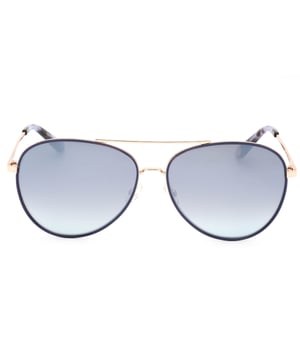 Gafas de sol doradas de Juicy Couture, ancho de la lente = 59 mm, ancho del puente nasal = 14 mm, longitud del brazo = 135 mm, gafas de sol, estuche para gafas de sol, paño de limpieza e instrucciones de cuidado, todo incluido, 100 % de protección contra la luz solar UVA y UVB y cumplen con la norma británica EN 1836:2005, lentes plateadas