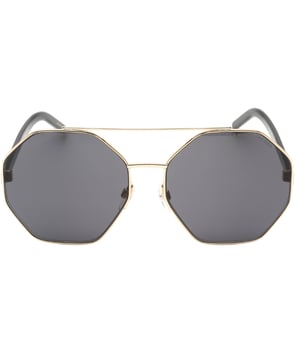 Marc Jacobs Gold Sunglasses, Lens Width = 61mm, Nose Bridge Width = 16mm, Arm Length = 140mm, Sunglasses, Sunglasses Case, Cleaning Cloth and Care Instructions all Included, 100% Protection Against UVA & UVB Sunlight and Conform to British Standard EN 1836:2005, Gold Sunglasses, 100% Metal