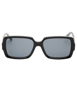 Marc Jacobs zwarte zonnebril, lensbreedte = 56 mm, neusbrugbreedte = 17 mm, armlengte = 140 mm, zonnebril, zonnebrillenkoker, schoonmaakdoekje en onderhoudsinstructies allemaal inbegrepen, 100% bescherming tegen UVA- en UVB-zonlicht en conform de Britse norm EN 1836:2005, zwarte zonnebril, 100% kunststof