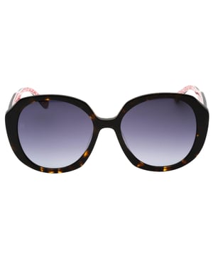 Gloednieuwe bruine Tommy Hilfiger zonnebril, Lensbreedte = 54mm, Neusbrugbreedte = 17mm, Pootlengte = 140mm, Zonnebril, Zonnebrilhoes, Reinigingsdoek en Zorginstructies allemaal inbegrepen, 100% Bescherming tegen UVA- & UVB-zonlicht en voldoet aan de Britse standaard EN 1836:2005, Donkergrijze SF-lens zonnebril, 100% plastic