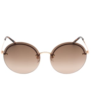 Marc Jacobs bruine zonnebril, lensbreedte = 60 mm, neusbrugbreedte = 15 mm, armlengte = 135 mm, zonnebril, zonnebrillendoos, schoonmaakdoekje en onderhoudsinstructies allemaal inbegrepen, 100% bescherming tegen UVA- en UVB-zonlicht en conform de Britse norm EN 1836:2005, bruine zonnebril, 100% metaal