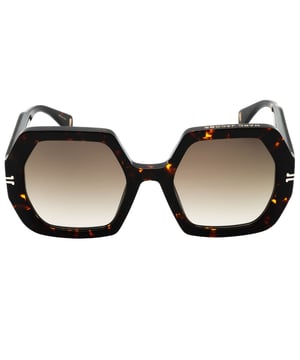 Marc Jacobs Brown Sunglasses, Lens Width = 53mm, Nose Bridge Width = 22mm, Arm Length = 145mm, Sunglasses, Sunglasses Case, Cleaning Cloth and Care Instructions all Included, 100% Protection Against UVA & UVB Sunlight and Conform to British Standard EN 1836:2005, Brown Gradient Lens Sunglasses, 100% Plastic