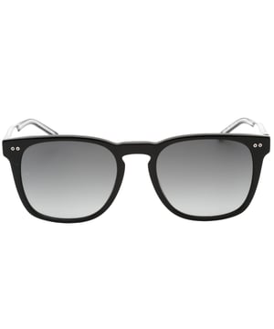 Brandneue schwarze Tommy Hilfiger-Sonnenbrille, Brillenglasbreite = 52 mm, Nasenstegbreite = 19 mm, Bügellänge = 150 mm, Sonnenbrille, Sonnenbrillenetui, Reinigungstuch und Pflegehinweise im Lieferumfang enthalten, 100 % Schutz vor UVA- und UVB-Sonnenlicht und entspricht der britischen Norm EN 1836:2005, dunkelgraue SF-Linsen-Sonnenbrille, 100 % Kunststoff