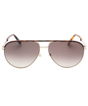 Marc Jacobs goldene Sonnenbrille, Brillenglasbreite = 60 mm, Nasenstegbreite = 13 mm, Bügellänge = 145 mm, Sonnenbrille, Sonnenbrillenetui, Reinigungstuch und Pflegehinweise im Lieferumfang enthalten, 100 % Schutz vor UVA- und UVB-Sonnenlicht und entspricht der britischen Norm EN 1836:2005, goldene Sonnenbrille, 100 % Metall