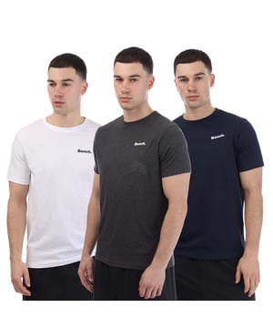 Mens Bench Somerset Logo 3 Pack T-Shirts in navy - white - grey.- Ribbed crew neck.- Short sleeves.- Printed logo.- Regular fit.- 100% Cotton.- Ref: BN2A131174BS2